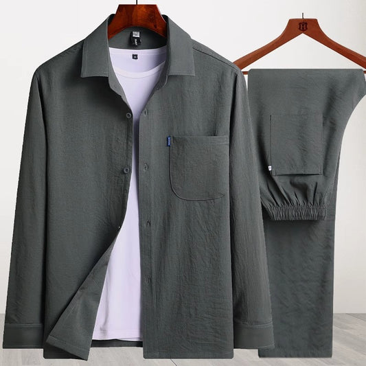Men's summer set, loose casual three -piece set