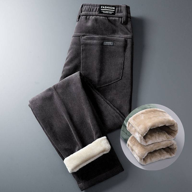 Men's plush pants with thickened warmth