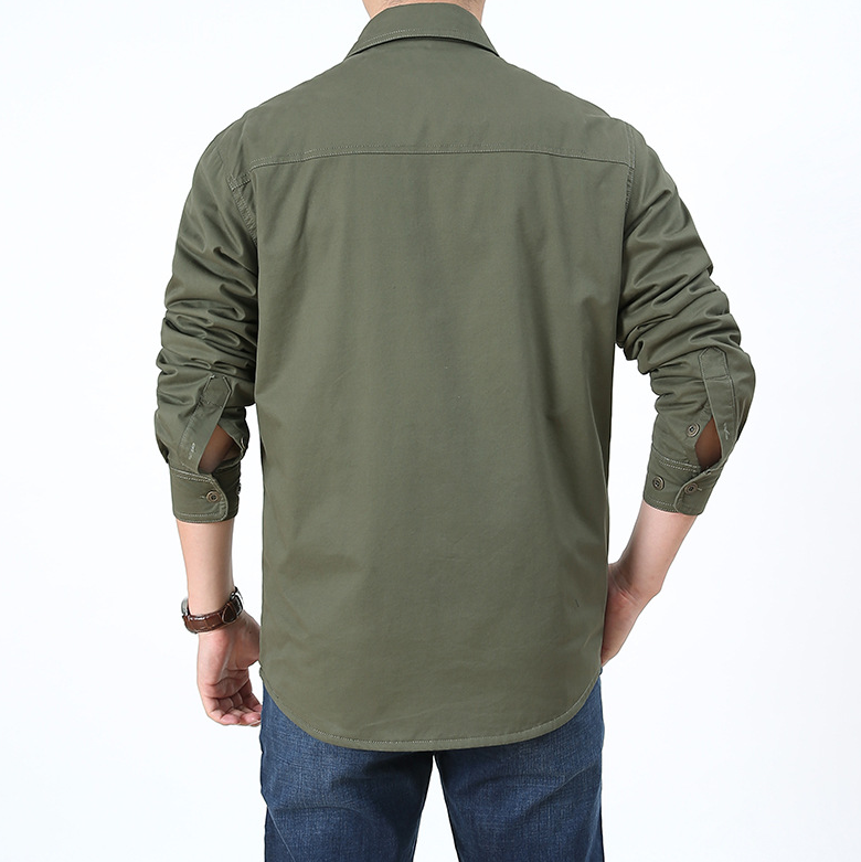 Winter new thickened and fleece men's shirts casual simple wild cotton warm and cold youth shirts