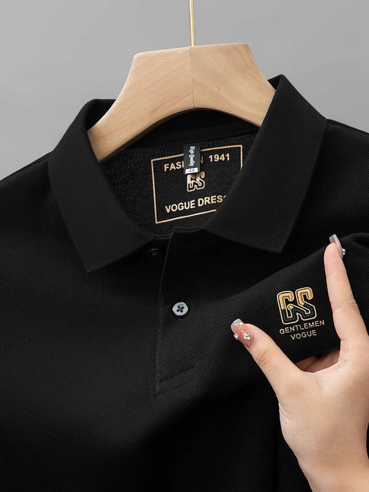 Men's summer new stock thin short sleeved fitting daily casual fashion business men's polo shirt