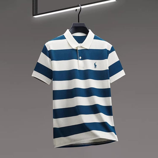 Men's summer new stock thin short sleeved fitting daily casual fashion business men's polo shirt,